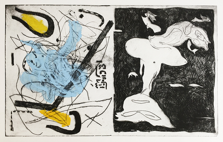 Franz Hitzler Radierung, Monotypie